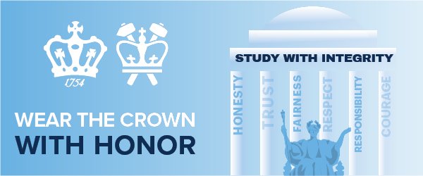 Academic Integrity Icon: "Wear the Crown with Honor: Study with Integrity"