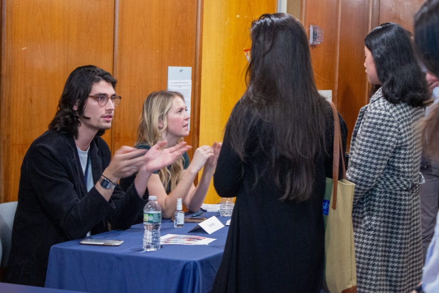 Employer representatives from Sotheby's engage with students at the Columbia University Center for Career Education's 2023 Creative Industries Panel
