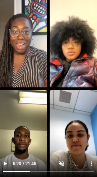 Hannah chatting with students on Instagram Live